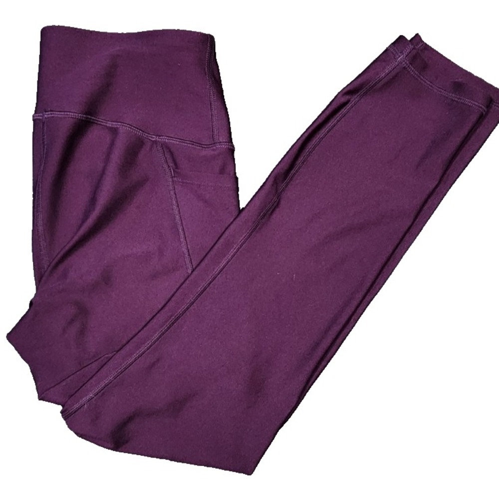Under Armour HeatGear Compression Leggings Plum Purple High‎ Rise Small Pockets